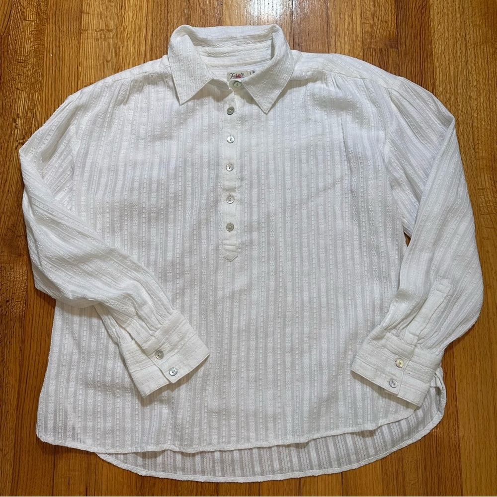 Faherty Olli Long Sleeve Button Front Henley Top. Size M (n3) - Picture 3 of 10